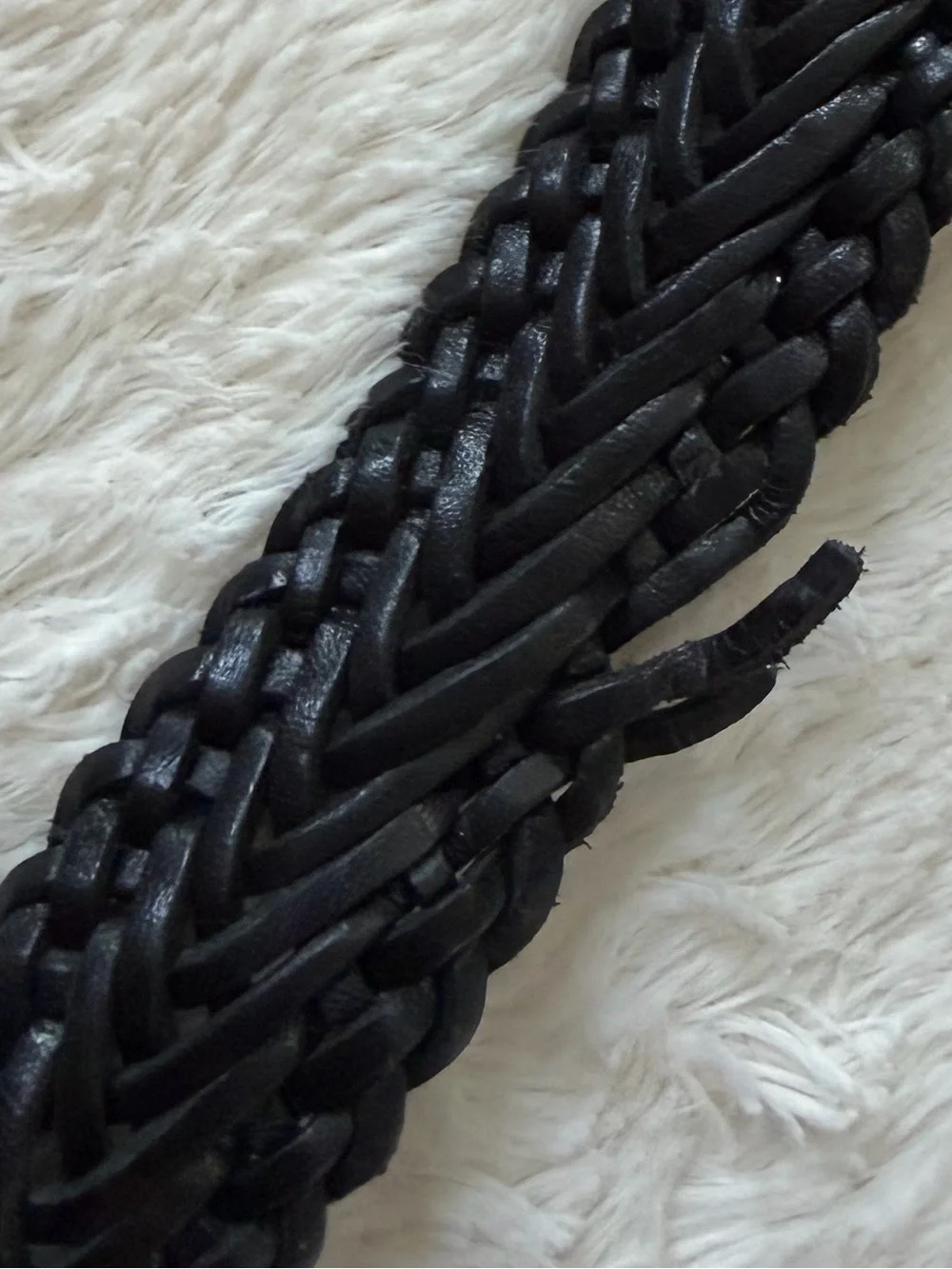 Buck Mason Braided Leather Belt 34 FLAW NWT
